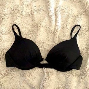 Black push up swim top